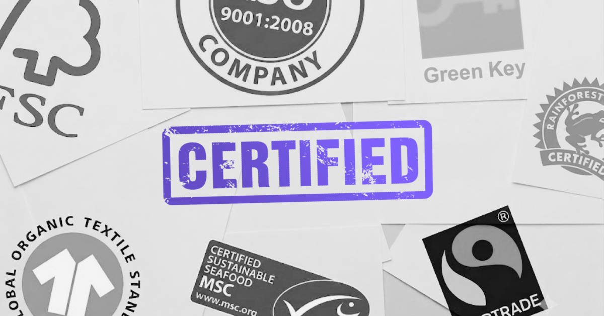 A collage of hotel eco-certification logos.