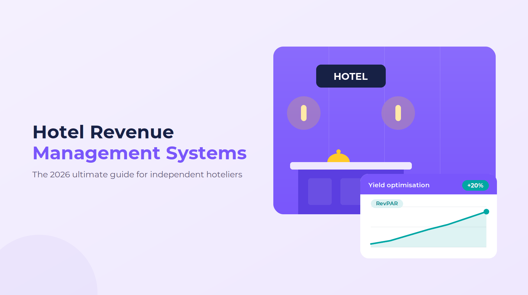 A modern cloud-based hotel revenue management system interface showing predictive pricing charts and dynamic room rates for an independent boutique hotel.